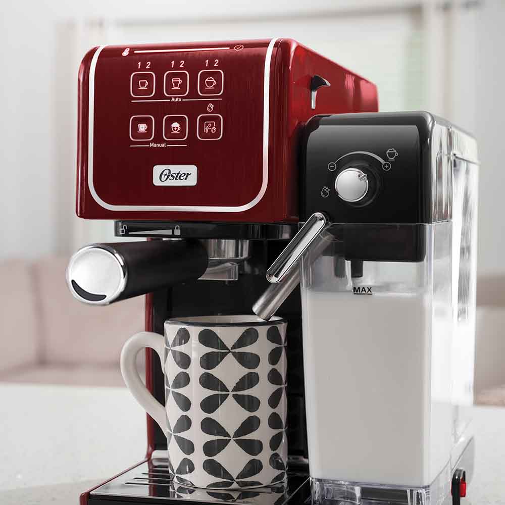 Cafeteira Espresso Oster PrimaLatte Touch Red bivolt