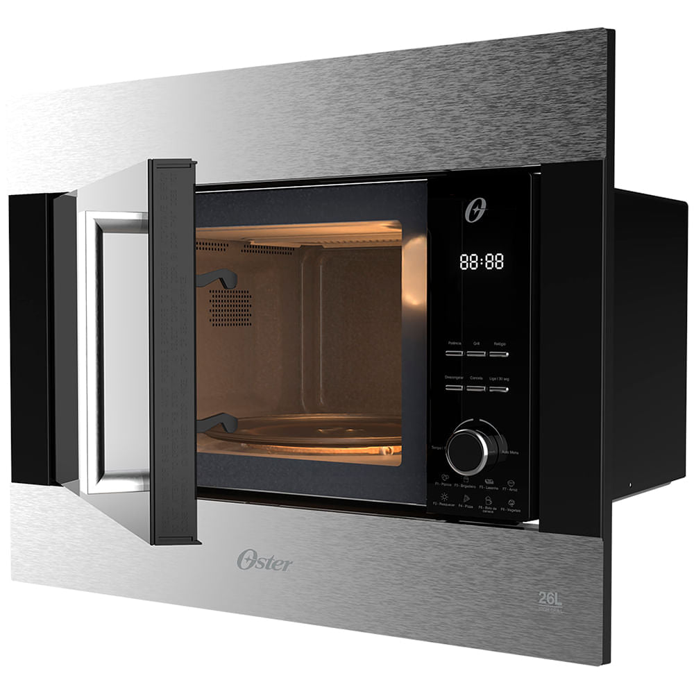 Micro-ondas de Embutir Oster Black Inox 26L bivolt