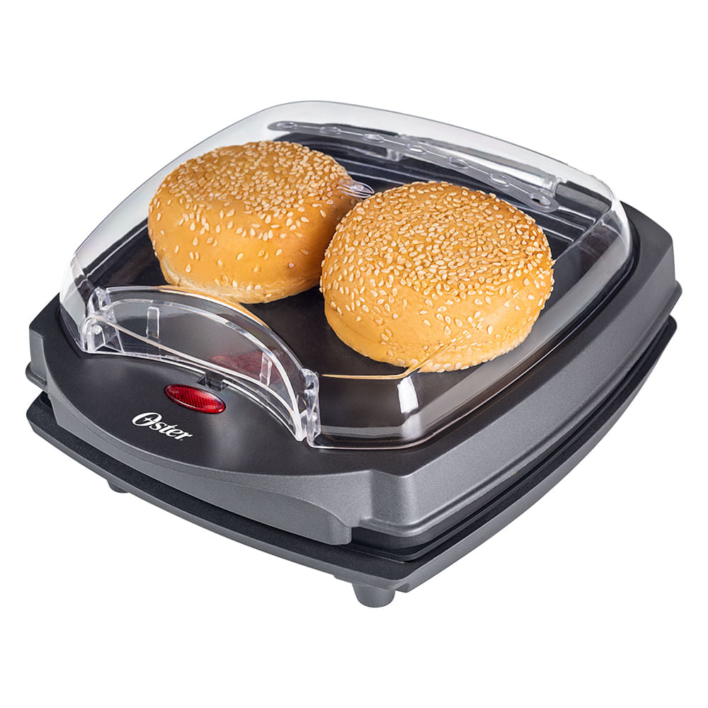 Grill Elétrico Burguer Oster 2 em 1 com Estufa bivolt