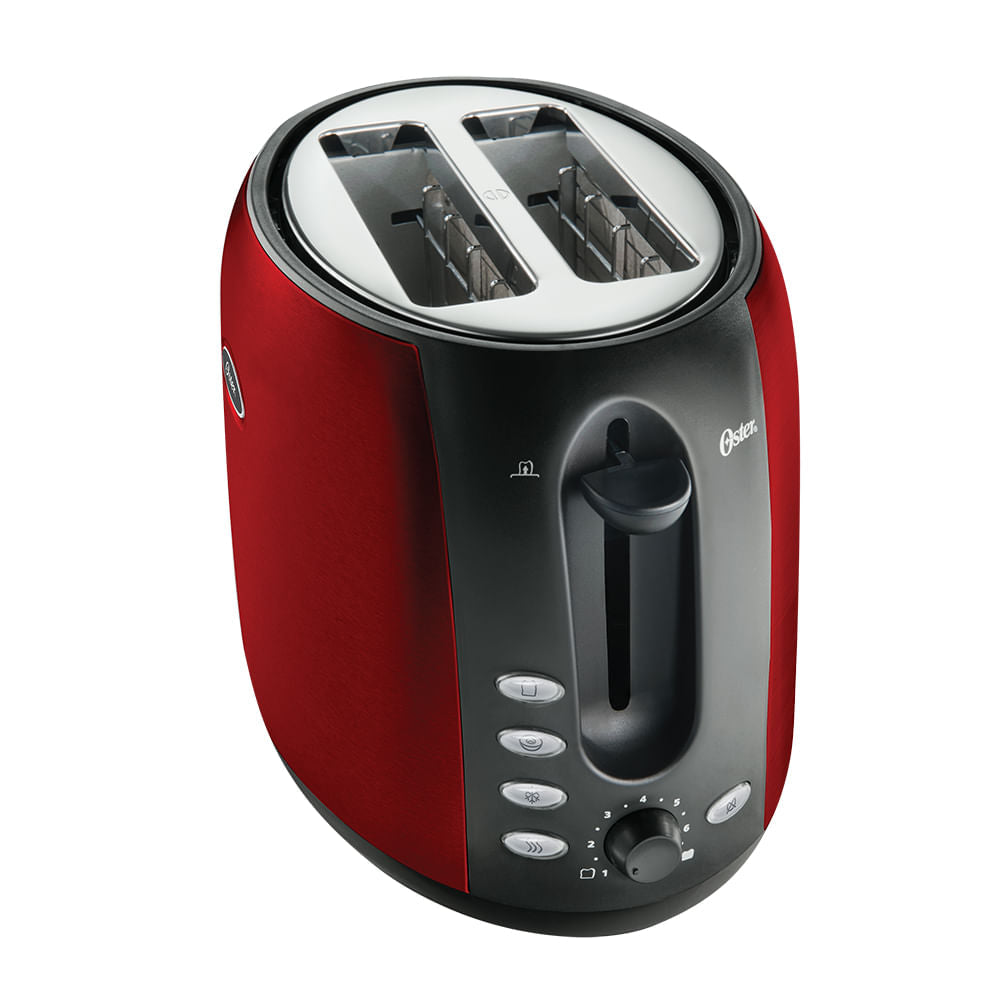 Torradeira Oster de Aço Inox Vermelha bivolt