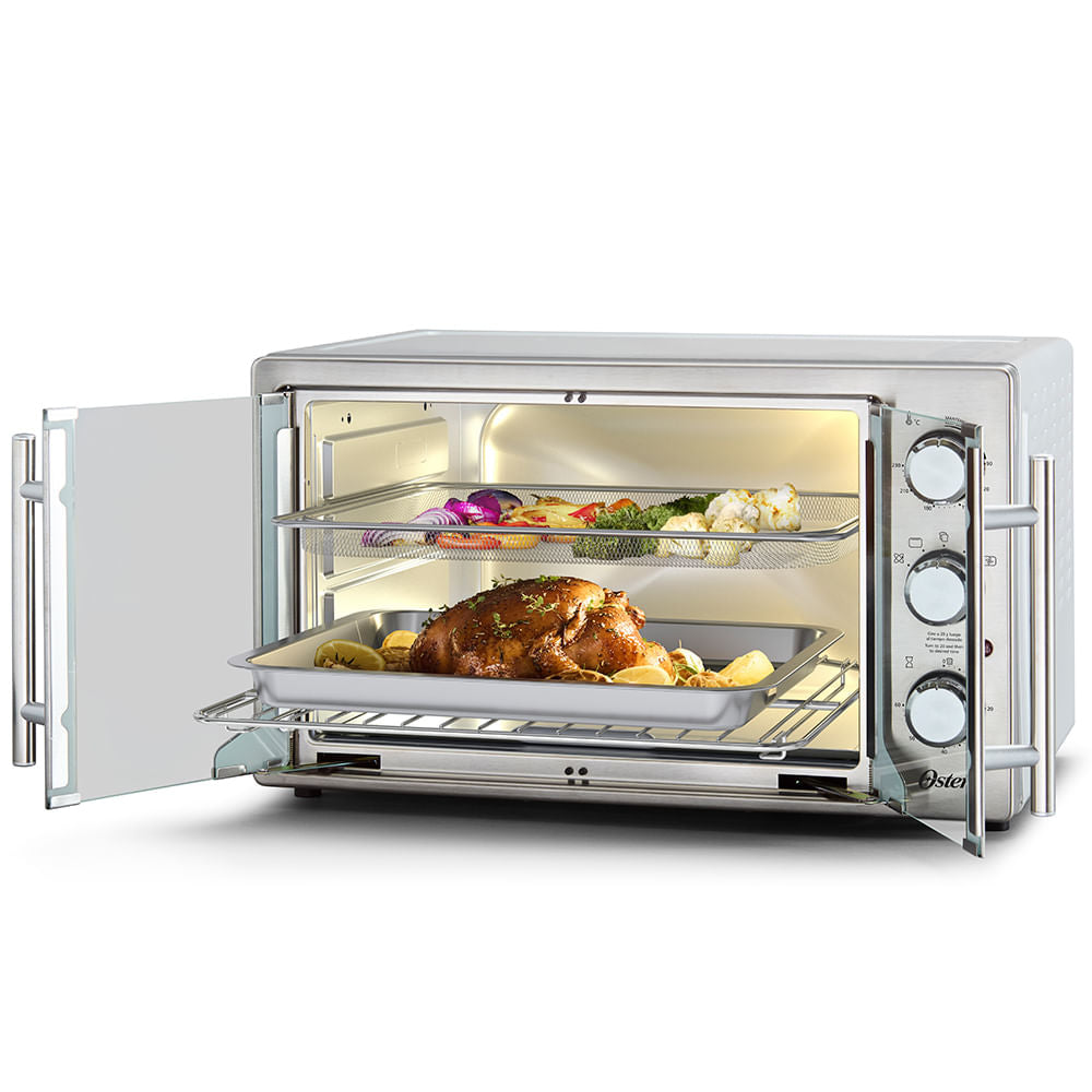 Forno e Fritadeira Sem Óleo Oster 42L French Door 2 em 1